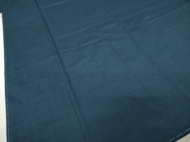 平和屋着物●男性　紬　アンサンブル　網代織　藍鉄色　正絹　逸品　未使用　AABI9719ck