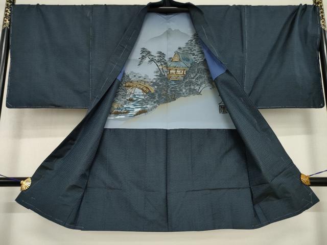 平和屋着物●男性　本場大島紬　アンサンブル・長襦袢(袷)セット　100亀甲　総詰め　正絹　逸品　未使用　AABI9720ck