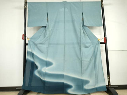 平和屋着物＊夏物　色留袖　縦絽　流水文　暈し染め　正絹　逸品　AABI9725cs