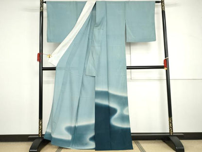 平和屋着物＊夏物　色留袖　縦絽　流水文　暈し染め　正絹　逸品　AABI9725cs