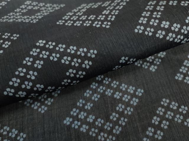 平和屋着物＊夏物　小紋　紗　花菱文　正絹　逸品　AABI9730cs