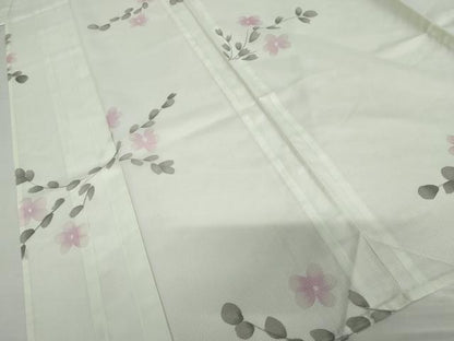 平和屋着物＊夏物　小紋　絽　枝花文　洗える着物　AABI9732cs