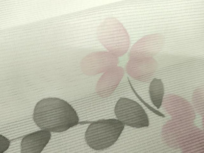 平和屋着物＊夏物　小紋　絽　枝花文　洗える着物　AABI9732cs