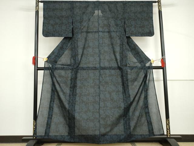 平和屋着物＊夏物　小紋　花唐草文　洗える着物　AABI9736cs
