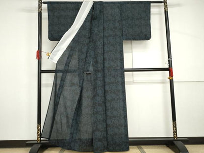 平和屋着物＊夏物　小紋　花唐草文　洗える着物　AABI9736cs