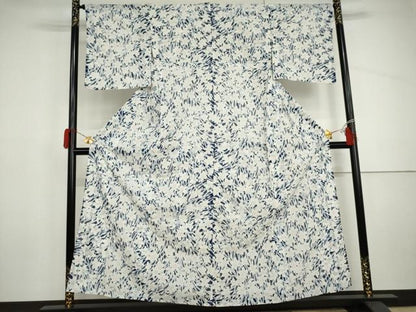 平和屋着物＊夏物　小紋　絽　草花文　洗える着物　AABI9737cs