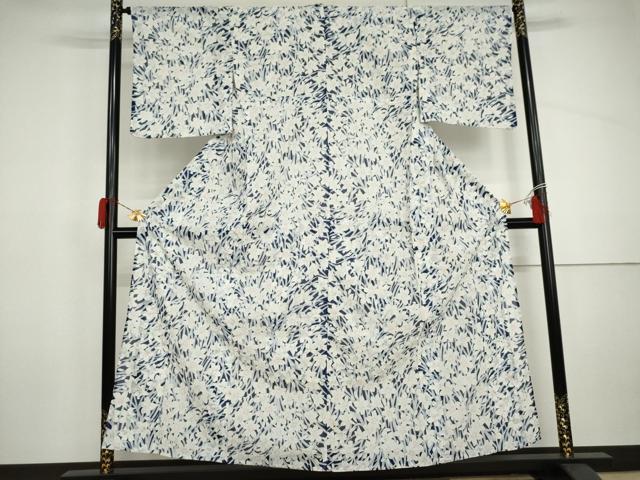 平和屋着物＊夏物　小紋　絽　草花文　洗える着物　AABI9737cs
