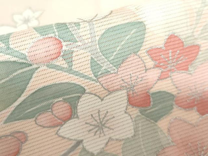 平和屋着物＊夏物　訪問着　絽　枝花文　暈し染め　銀彩　洗える着物　AABI9740cs