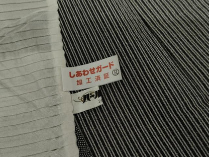平和屋着物＊夏物　江戸小紋　絽　鮫小紋柄　両面染　黒地　正絹　逸品　AABI9747cs