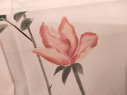 平和屋着物＊夏物　訪問着　絽　手描き　枝花文　暈し染め　洗える着物　AABI9749cs