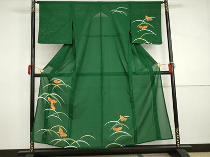 平和屋着物＊夏物　訪問着　絽　芝花文　金彩　洗える着物　AABI9753cs