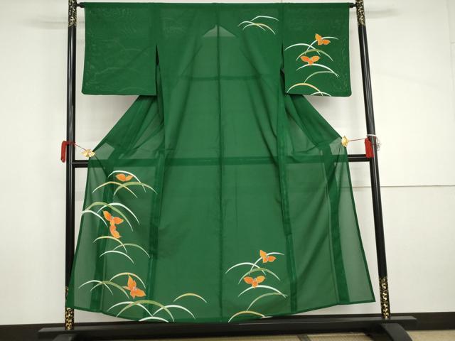 平和屋着物＊夏物　訪問着　絽　芝花文　金彩　洗える着物　AABI9753cs