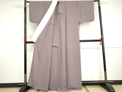 平和屋着物＊夏物　色無地　絽　浅紫色　正絹　逸品　AABI9759cs