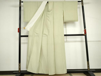 平和屋着物＊夏物　色無地　絽　女郎花色　正絹　逸品　AABI9761cs