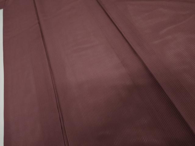 平和屋着物＊夏物　色無地　縦絽　暗紅色　正絹　逸品　AABI9770cs