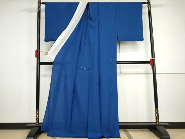 平和屋着物＊夏物　色無地　絽　堅牢染　瑠璃色　保証書付き　正絹　逸品　AABI9773cs