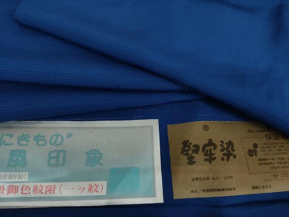 平和屋着物＊夏物　色無地　絽　堅牢染　瑠璃色　保証書付き　正絹　逸品　AABI9773cs