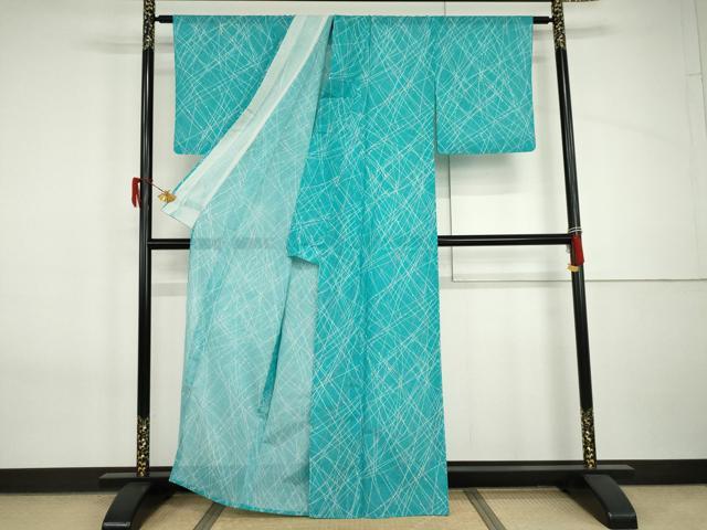 平和屋着物＊夏物　小紋　絽　草木文　洗える着物　AABI9777cs