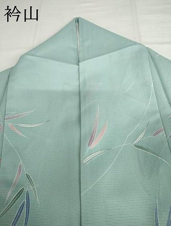 平和屋着物＊夏物　小紋　絽　枝葉文　洗える着物　AABI9782cs