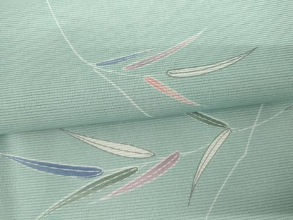 平和屋着物＊夏物　小紋　絽　枝葉文　洗える着物　AABI9782cs