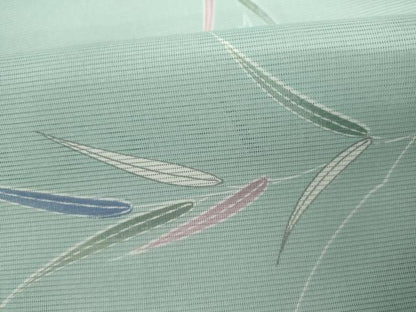 平和屋着物＊夏物　小紋　絽　枝葉文　洗える着物　AABI9782cs