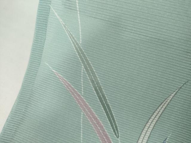 平和屋着物＊夏物　小紋　絽　枝葉文　洗える着物　AABI9782cs