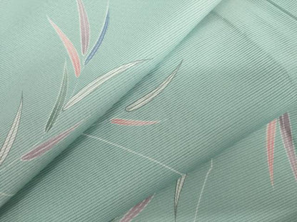 平和屋着物＊夏物　小紋　絽　枝葉文　洗える着物　AABI9782cs