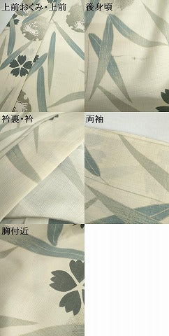 平和屋着物＊夏物 撫松庵 小紋 セオアルファ 花雪輪に跳び兎 洗える着物 AABI9783cs