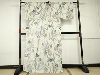 平和屋着物＊夏物 撫松庵 小紋 セオアルファ 花雪輪に跳び兎 洗える着物 AABI9783cs