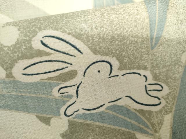 平和屋着物＊夏物 撫松庵 小紋 セオアルファ 花雪輪に跳び兎 洗える着物 AABI9783cs