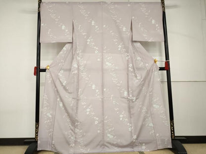 平和屋着物＊夏物　小紋　絽　枝花文　さんび謹製　高島屋扱い　洗える着物　AABI9785cs