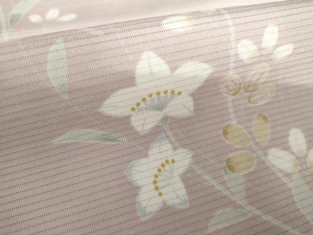 平和屋着物＊夏物　小紋　絽　枝花文　さんび謹製　高島屋扱い　洗える着物　AABI9785cs