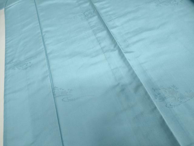 平和屋着物＊夏物　色無地　縦絽　流水花紋紗　空色　正絹　逸品　未使用　AABI9792cs