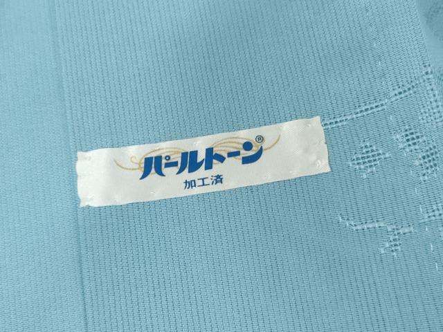 平和屋着物＊夏物　色無地　縦絽　流水花紋紗　空色　正絹　逸品　未使用　AABI9792cs