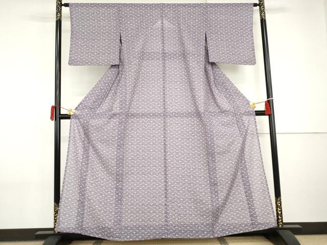平和屋着物＊夏物　小紋　絽　桜扇文　さんび謹製　洗える着物　AABI9796cs