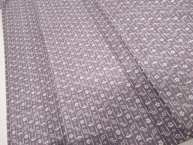 平和屋着物＊夏物　小紋　絽　桜扇文　さんび謹製　洗える着物　AABI9796cs