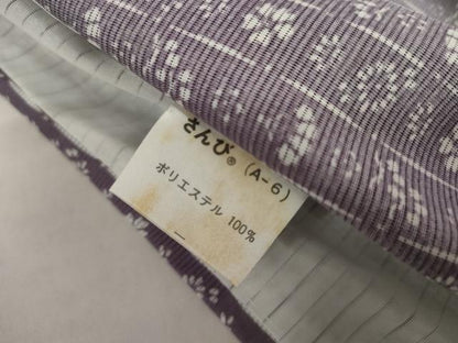 平和屋着物＊夏物　小紋　絽　桜扇文　さんび謹製　洗える着物　AABI9796cs