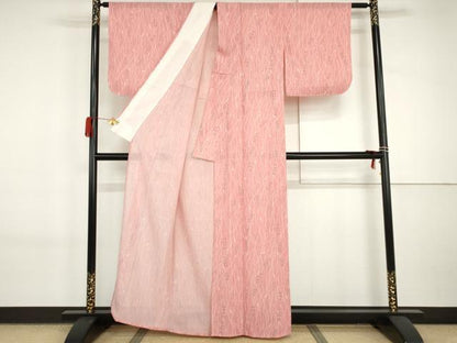 平和屋着物＊夏物　小紋　絽　枝花文　正絹　逸品　未使用　AABI9797cs