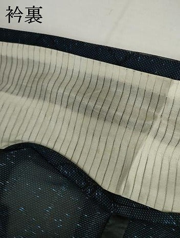 平和屋着物＊夏物　小紋　紗　幾何学文様　正絹　逸品　AABI9800cs