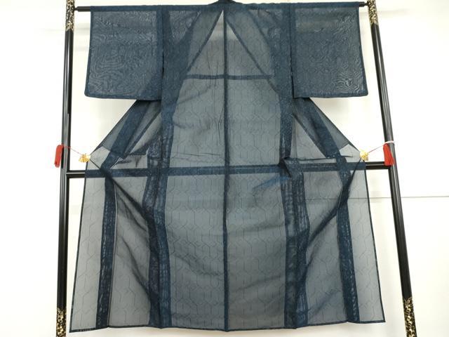 平和屋着物＊夏物　小紋　紗　幾何学文様　正絹　逸品　AABI9800cs