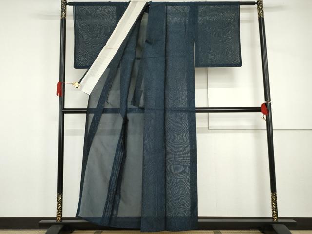 平和屋着物＊夏物　小紋　紗　幾何学文様　正絹　逸品　AABI9800cs