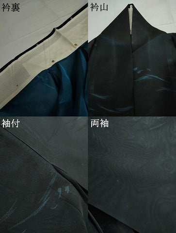 平和屋着物＊夏物　小紋　立波文　正絹　逸品　AABI9802cs