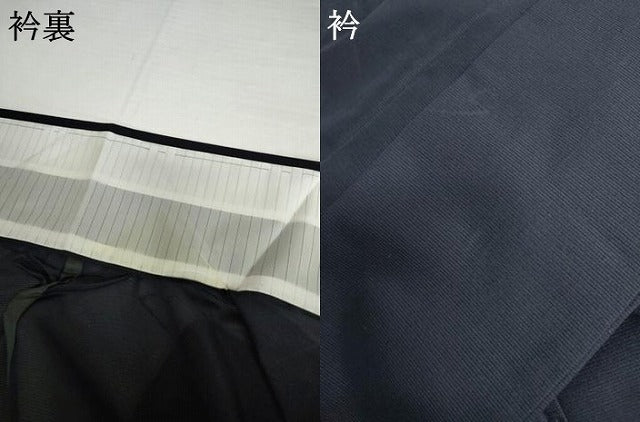 平和屋着物＊夏物　色無地　絽　流水紋紗　濃藍色　正絹　逸品　AABI9804cs