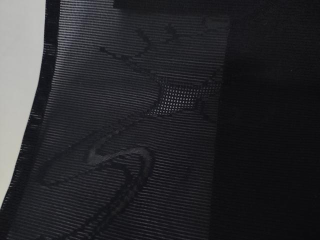 平和屋着物＊夏物　色無地　絽　流水紋紗　濃藍色　正絹　逸品　AABI9804cs
