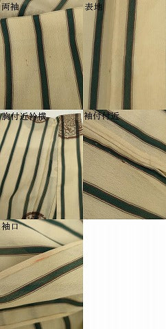平和屋着物＊夏物　お召　花絵皿文　正絹　逸品　AABI9807cs