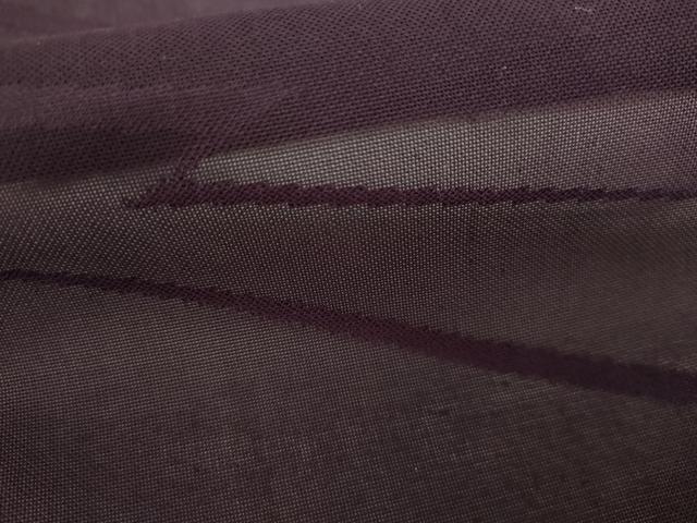 平和屋着物＊夏物　色無地　紗　幾何学紋紗　茄子紺色　正絹　逸品　AABI9809cs