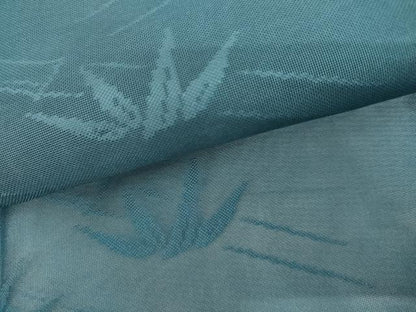 平和屋着物＊夏物　色無地　紗　笹竹文　花浅葱色　洗える着物　未使用　AABI9815cs