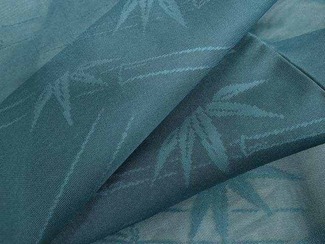 平和屋着物＊夏物　色無地　紗　笹竹文　花浅葱色　洗える着物　未使用　AABI9815cs