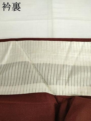 平和屋着物＊夏物　色無地　紗　濃紅色　銀通し地　正絹　逸品　AABI9820cs