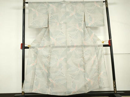 平和屋着物＊夏物　紗紬　舞花文　正絹　逸品　AABI9821cs
